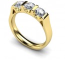 18 Carat Yellow gold 3 stone Bar set Three stone Diamond Ring