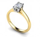18 Carat Yellow and White gold 6mm x 4mm oval 4 claw set Diamond Ring