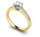 18 Carat Yellow and White gold 50 point Diamond and Diamond shoulders