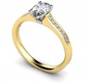 7mm X 5mm Oval Diamond and Diamond shoulder Ring
