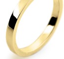 9 Carat Yellow 2/3mm Wide Heavy D shaped Wedding Ring..
