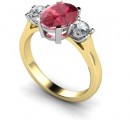 Oval Ruby and Diamond Ring