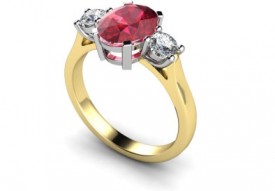 Oval Ruby and Diamond Ring
