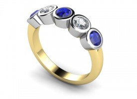 18 Carat Yellow and White gold Kanchan Sapphire and Diamond Ring