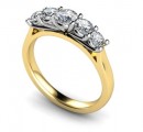 18 Carat Yellow and White gold Graduated Brilliant cut Diamond Ring