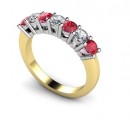 18 Carat Yellow and White gold Blood red Ruby and Brilliant cut Diamond Ring