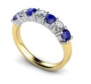 18 Carat Yellow and White gold Kanchan Sapphire and Brilliant cut Diamond Half Eternity Ring