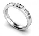 18 Carat White gold 12 Stone Princess cut Diamond Channel set Half Eternity Ring