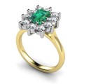 18 Carat Yellow and White Gold Emerald and Diamond Ring…